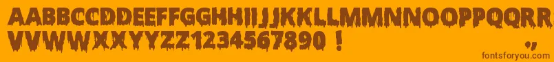 ScaryHalloweenFont Font – Brown Fonts on Orange Background