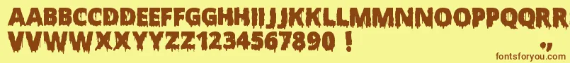 fuente ScaryHalloweenFont – Fuentes Marrones Sobre Fondo Amarillo