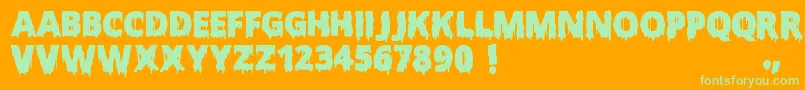 Police ScaryHalloweenFont – polices vertes sur fond orange