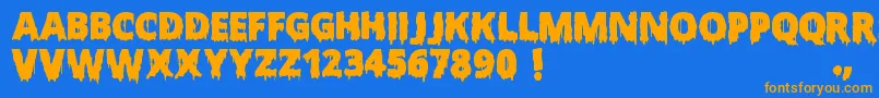 Police ScaryHalloweenFont – polices orange sur fond bleu