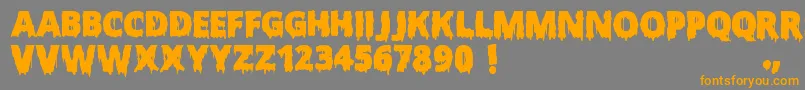 Fonte ScaryHalloweenFont – fontes laranjas em um fundo cinza