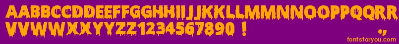 Шрифт ScaryHalloweenFont – оранжевые шрифты на фиолетовом фоне