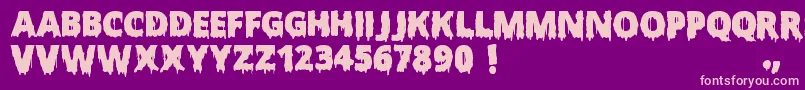 ScaryHalloweenFont-fontti – vaaleanpunaiset fontit violetilla taustalla