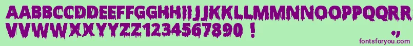 Шрифт ScaryHalloweenFont – фиолетовые шрифты на зелёном фоне