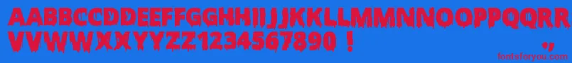 ScaryHalloweenFont Font – Red Fonts on Blue Background