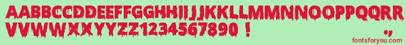 Шрифт ScaryHalloweenFont – красные шрифты на зелёном фоне