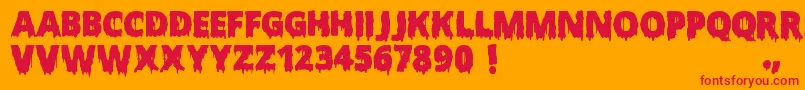 ScaryHalloweenFont Font – Red Fonts on Orange Background