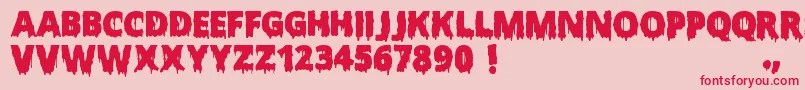 ScaryHalloweenFont-fontti – punaiset fontit vaaleanpunaisella taustalla