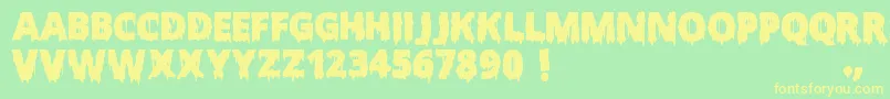 ScaryHalloweenFont Font – Yellow Fonts on Green Background