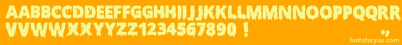 ScaryHalloweenFont Font – Yellow Fonts on Orange Background