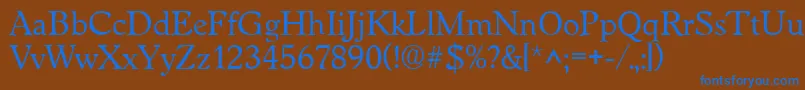 WorcesterRegular Font – Blue Fonts on Brown Background