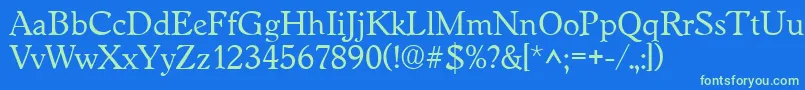 WorcesterRegular Font – Green Fonts on Blue Background