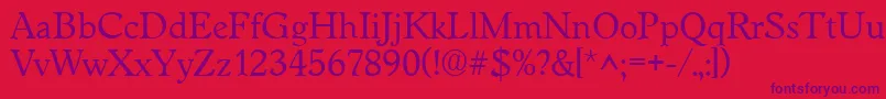 WorcesterRegular Font – Purple Fonts on Red Background