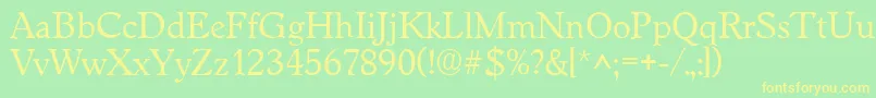 WorcesterRegular Font – Yellow Fonts on Green Background