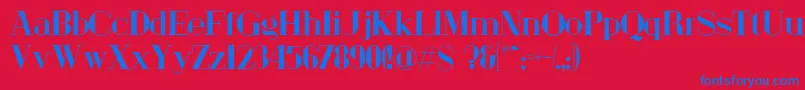 LondonFillBold-fontti – siniset fontit punaisella taustalla