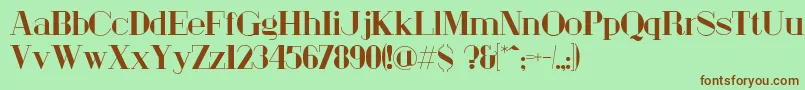 LondonFillBold-fontti – ruskeat fontit vihreällä taustalla