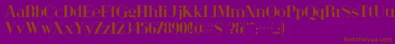 LondonFillBold-Schriftart – Braune Schriften auf violettem Hintergrund