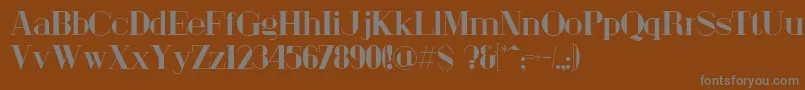 LondonFillBold-fontti – harmaat kirjasimet ruskealla taustalla