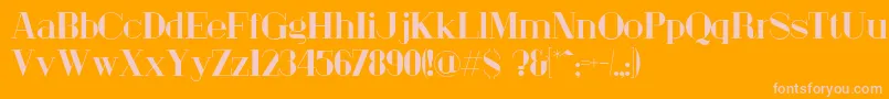 LondonFillBold-Schriftart – Rosa Schriften auf orangefarbenem Hintergrund