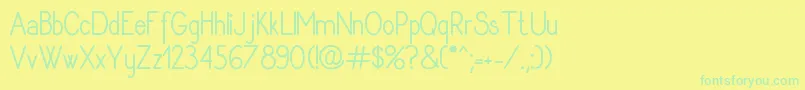 Fonte Rythmusregular – fontes verdes em um fundo amarelo