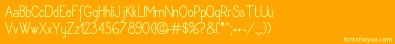 Rythmusregular Font – Yellow Fonts on Orange Background