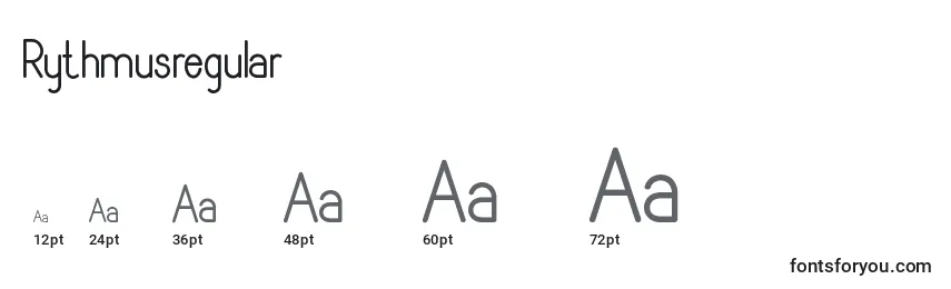 Размеры шрифта Rythmusregular