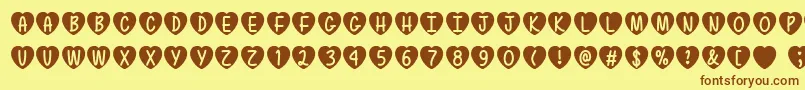 MfLoveIsAwesome Font – Brown Fonts on Yellow Background