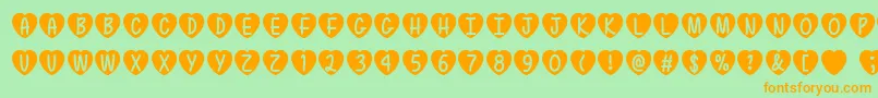 MfLoveIsAwesome Font – Orange Fonts on Green Background