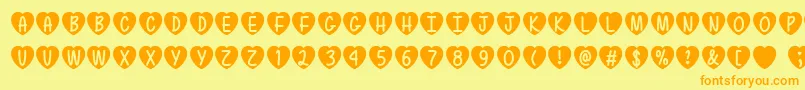 MfLoveIsAwesome Font – Orange Fonts on Yellow Background