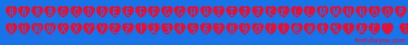 MfLoveIsAwesome Font – Red Fonts on Blue Background