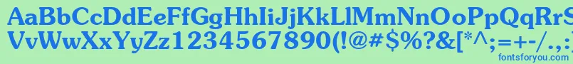 ItcSouvenirGreekDemi Font – Blue Fonts on Green Background