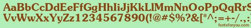 fuente ItcSouvenirGreekDemi – Fuentes Marrones Sobre Fondo Verde