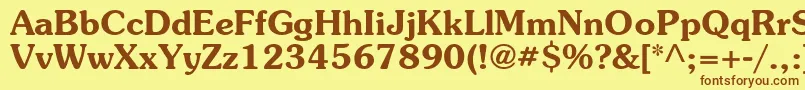 ItcSouvenirGreekDemi Font – Brown Fonts on Yellow Background