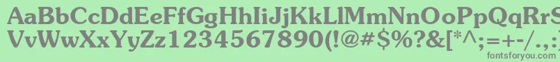 フォントItcSouvenirGreekDemi – 緑の背景に灰色の文字