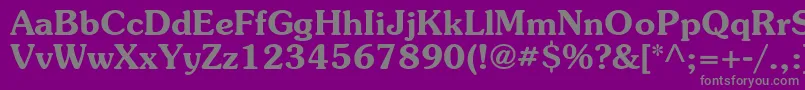 フォントItcSouvenirGreekDemi – 紫の背景に灰色の文字
