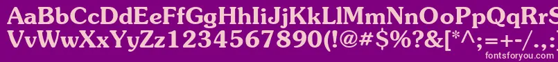 フォントItcSouvenirGreekDemi – 紫の背景にピンクのフォント