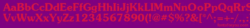 フォントItcSouvenirGreekDemi – 紫の背景に赤い文字