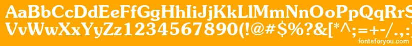 フォントItcSouvenirGreekDemi – オレンジの背景に白い文字