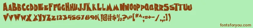 NightmareAoe Font – Brown Fonts on Green Background