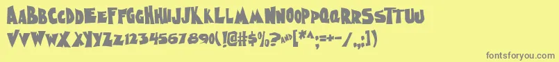 NightmareAoe Font – Gray Fonts on Yellow Background