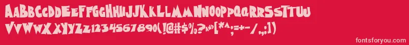 NightmareAoe Font – Pink Fonts on Red Background