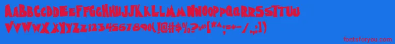 フォントNightmareAoe – 赤い文字の青い背景