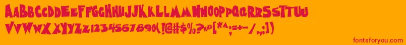 NightmareAoe Font – Red Fonts on Orange Background