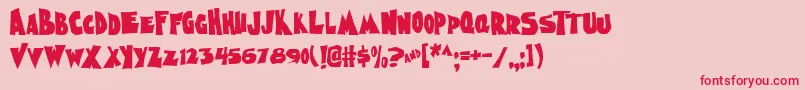 NightmareAoe Font – Red Fonts on Pink Background
