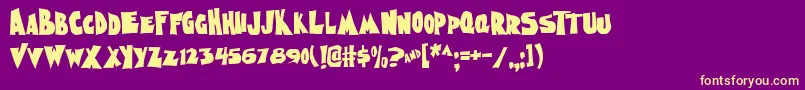 NightmareAoe Font – Yellow Fonts on Purple Background