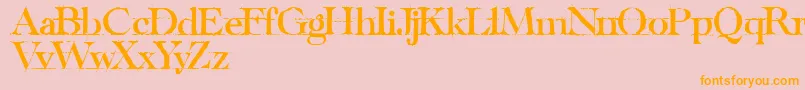 HandwritingBlackDraftDemo Font – Orange Fonts on Pink Background