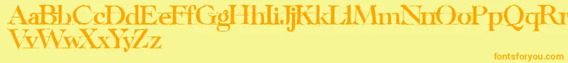 HandwritingBlackDraftDemo Font – Orange Fonts on Yellow Background