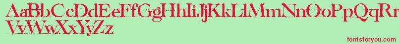 HandwritingBlackDraftDemo Font – Red Fonts on Green Background