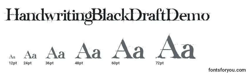 Размеры шрифта HandwritingBlackDraftDemo