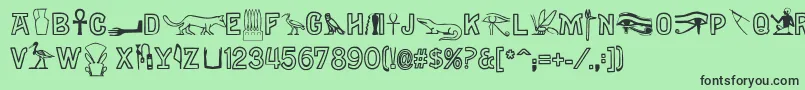 Gyptiennenormal Font – Black Fonts on Green Background